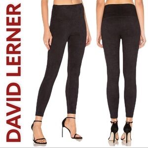 DAVID LERNER Elliott Micro Suede Soft Black Leggings, Size Small